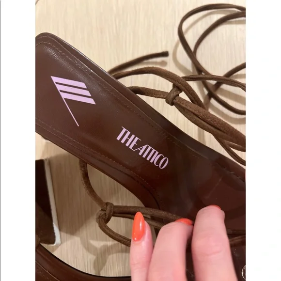 Attico Mona Thong Heel in brown, size 39